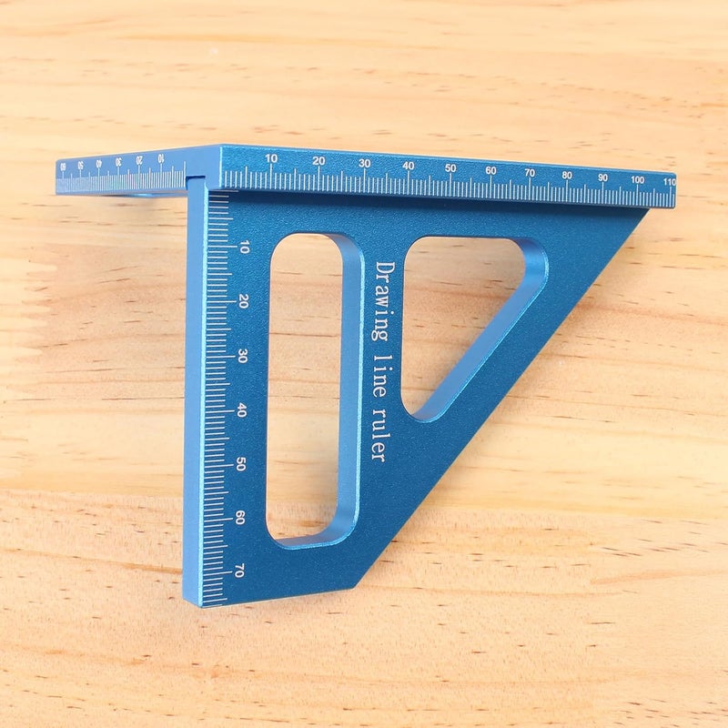 KETIPED 3D Multi-Angle Measuring Ruler,45/90 Degree Aluminum Alloy Woodworking Square Protractor, Miter Triangle Ruler High Precision Layout Measuring Tool for Engineer Carpenter,002BLUE - Image 5